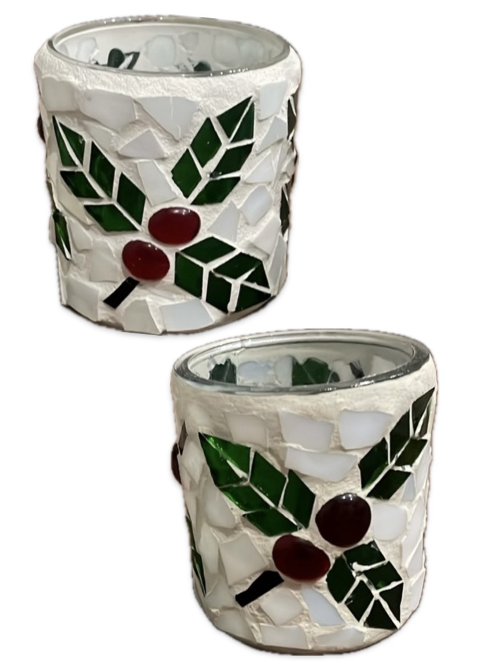 NWOT: Sparkling Christmas Tea Light Candle Holders - Set of 2